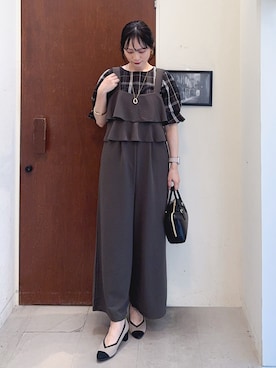 「アイテム（オールインワン・サロペット）」を使った、Hiromiさん（レディース・164cm・40代）の夏コーディネート