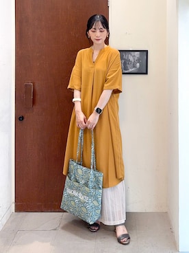 「アイテム（チュニック）」を使った、Hiromiさん（レディース・164cm・40代）の夏コーディネート
