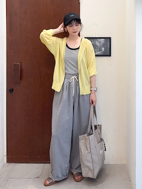 「アイテム（カーディガン/ボレロ）」を使った、Hiromiさん（レディース・164cm・40代）の夏コーディネート