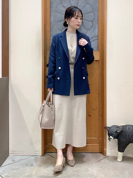 「DRESKIP（ドレスキップ）のアイテム（テーラードジャケット）」を使った、Hiromiさん（レディース・164cm）の春コーディネート
