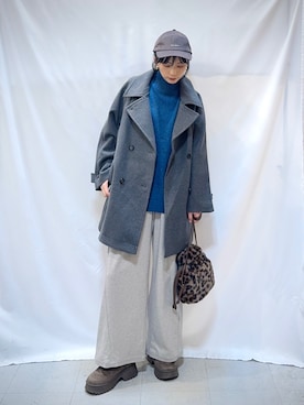 「アイテム（チェスターコート）」を使った、Hiromiさん（レディース・164cm）の秋コーディネート