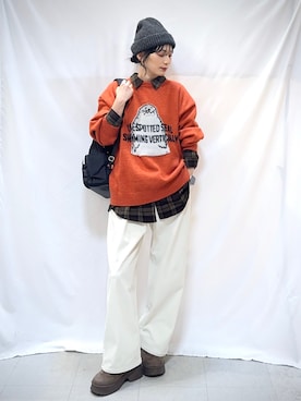 「アイテム（バックパック/リュック）」を使った、Hiromiさん（レディース・164cm）の秋コーディネート