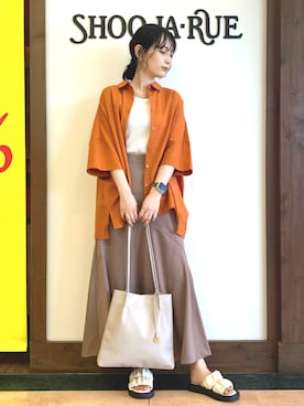 「DRESKIP（ドレスキップ）のアイテム（サンダル）」を使った、Hiromiさん（レディース・164cm）の夏コーディネート