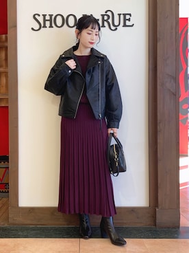 「DRESKIP（ドレスキップ）のアイテム（ブーツ）」を使った、Hiromiさん（レディース・164cm）の冬コーディネート