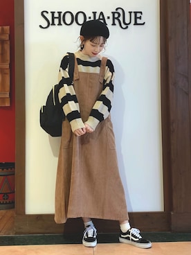 「DRESKIP（ドレスキップ）のアイテム（ハンチング/ベレー帽）」を使った、Hiromiさん（レディース・164cm）の冬コーディネート
