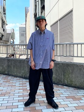 「Sourcream（サワークリーム）のアイテム（帽子）」を使った、kento fujiwara さん（メンズ・166cm）の夏コーディネート