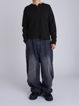 「アイテム（デニムパンツ）」を使った、kento fujiwara さん（メンズ・165cm）の秋コーディネート