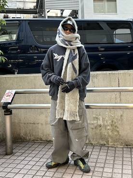 「アイテム（カーゴパンツ）」を使った、kento fujiwara さん（メンズ・166cm・20代）の冬コーディネート