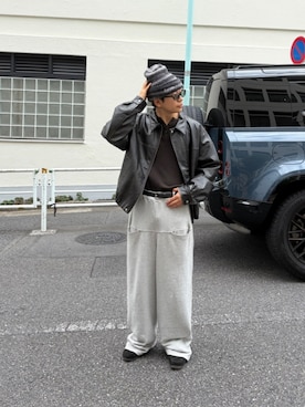 「アイテム（スウェットパンツ）」を使った、kento fujiwara さん（メンズ・165cm）の秋コーディネート