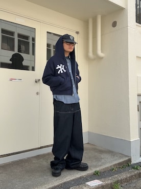「アイテム（パーカー）」を使った、kento fujiwara さん（メンズ・165cm）の夏コーディネート