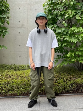 「Sourcream（サワークリーム）のアイテム（パンツ）」を使った、kento fujiwara さん（メンズ・166cm）の夏コーディネート