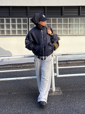 「アイテム（スウェットパンツ）」を使った、kento fujiwara さん（メンズ・165cm）の秋コーディネート