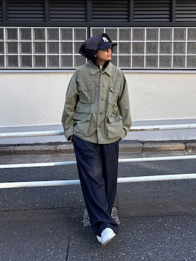 「アイテム（ミリタリージャケット）」を使った、kento fujiwara さん（メンズ・165cm）の秋コーディネート
