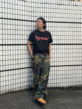 「アイテム（カーゴパンツ）」を使った、kento fujiwara さん（メンズ・166cm・20代）の夏コーディネート