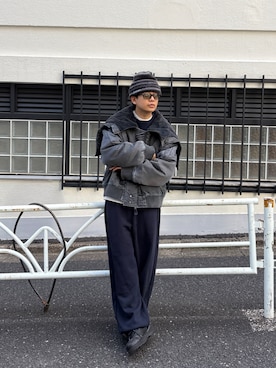 「アイテム（ミリタリージャケット）」を使った、kento fujiwara さん（メンズ・165cm）の秋コーディネート