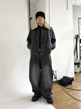 「アイテム（デニムパンツ）」を使った、kento fujiwara さん（メンズ・165cm）の秋コーディネート