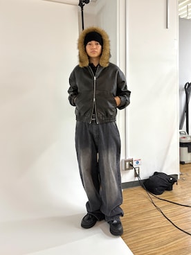 「アイテム（デニムパンツ）」を使った、kento fujiwara さん（メンズ・165cm）の秋コーディネート