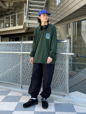 「Sourcream（サワークリーム）のアイテム（帽子）」を使った、kento fujiwara さん（メンズ・166cm）の夏コーディネート