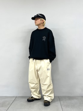 「アイテム（カーゴパンツ）」を使った、kento fujiwara さん（メンズ・166cm・20代）の冬コーディネート