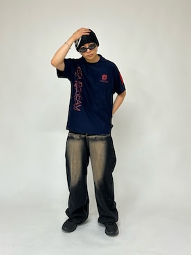「Sourcream（サワークリーム）のアイテム」を使った、kento fujiwara さん（メンズ・166cm）の夏コーディネート