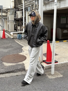 「アイテム（スウェットパンツ）」を使った、kento fujiwara さん（メンズ・165cm）の秋コーディネート