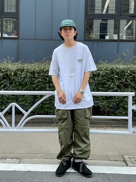 「Sourcream（サワークリーム）のアイテム（パンツ）」を使った、kento fujiwara さん（メンズ・166cm）の夏コーディネート