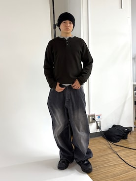 「アイテム（デニムパンツ）」を使った、kento fujiwara さん（メンズ・165cm）の秋コーディネート