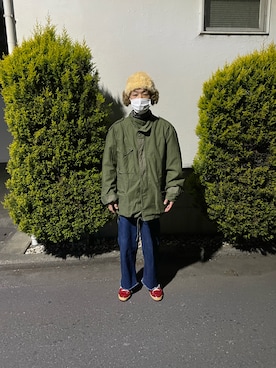 「BEN DAVIS（ベンデイビス）のアイテム（デニムパンツ）」を使った、せいsanさん（メンズ・177cm）の冬コーディネート