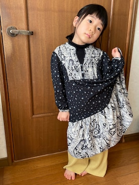 「おんなのこコーデ」｜「アイテム（ワンピース）」を使った、iiiito930さん（キッズ・100cm）の冬コーディネート