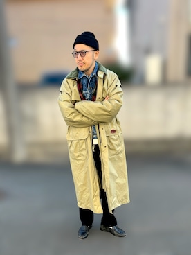 「アイテム（帽子）」を使った、foregさん（メンズ・175cm）の秋コーディネート