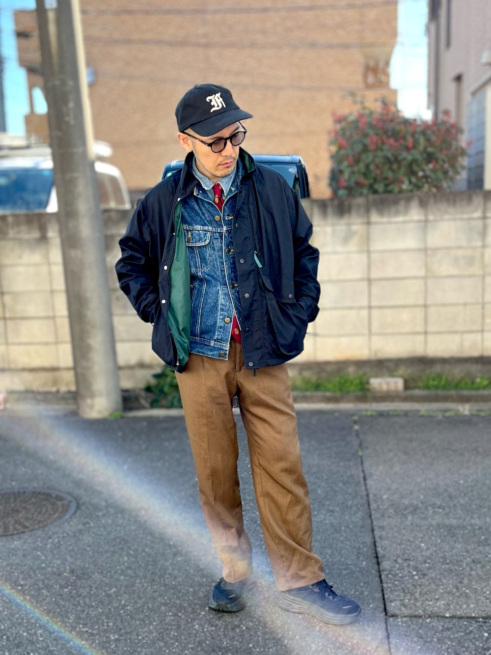 c-boy style(T35)ダックジャケットワークストリートコーデ鬼フェード