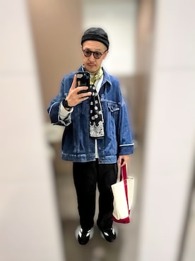 「アイテム（デニムジャケット）」を使った、foreg.lcrsさん（メンズ・175cm）の春コーディネート