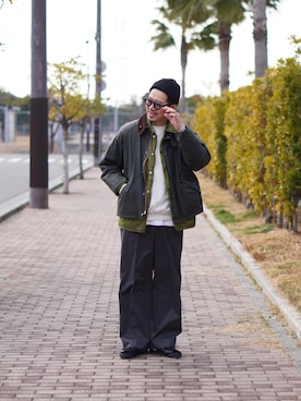 「Lee（リー）のアイテム」を使った、labo_matsuさん（メンズ・176cm）の冬コーディネート