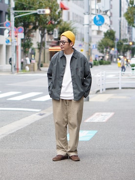 「アイテム（ミリタリージャケット）」を使った、matsu_no_motoさん（メンズ・176cm）の秋コーディネート