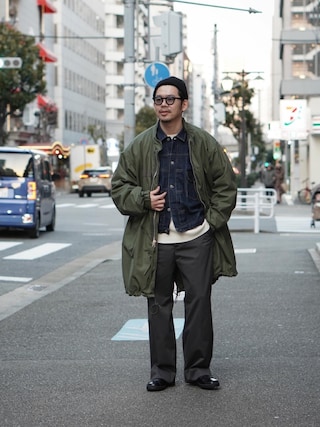 orSlow ブラック モッズコート orSlowのモッズコートを使った人気ファッションコーディネート - WEAR