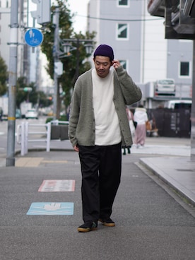 「アイテム（チノパンツ）」を使った、matsu_no_motoさん（メンズ・176cm）の冬コーディネート