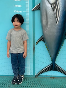 「アイテム（デニムパンツ）」を使った、eitonさん（メンズ・100cm）の冬コーディネート