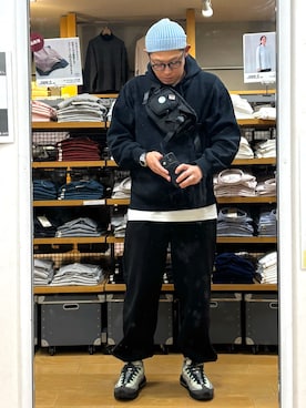 「アイテム（ニットキャップ/ビーニー）」を使った、kaiさん（メンズ・178cm）の秋コーディネート