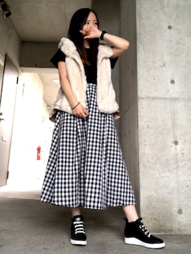 「troisのアイテム（その他アウター）」を使った、みんちゅさん（レディース・150cm）の秋コーディネート