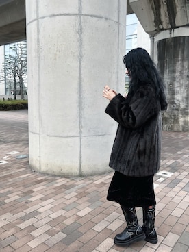 「usedのアイテム（ジャケット/アウター、ブラウン系）」を使った、👽さん（レディース・160cm）の春コーディネート