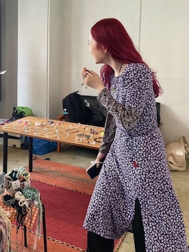 「アイテム（ワンピース/ドレス、パープル系）」を使った、👽さん（レディース・160cm）の秋コーディネート