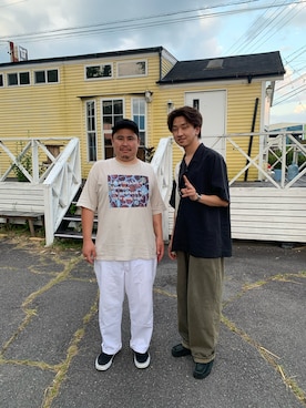 「nonnative（ノンネイティブ）のアイテム（帽子）」を使った、しんやんさん（メンズ・169cm）の夏コーディネート
