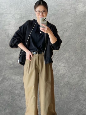 「アイテム（ブルゾン）」を使った、はっち⋆*ೄさん（レディース・158cm）の夏コーディネート
