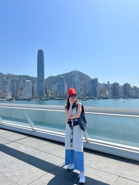 「blue」｜「アイテム（帽子）」を使った、melodyhswさん（レディース・168cm）の春コーディネート