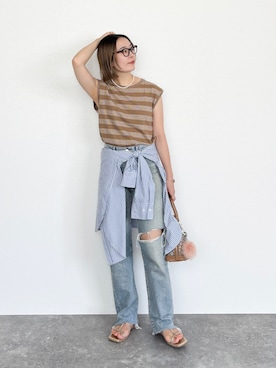 「SIPULI（シプリ）のアイテム」を使った、AYAさん（骨格ウェーブ・レディース・162cm）の夏コーディネート
