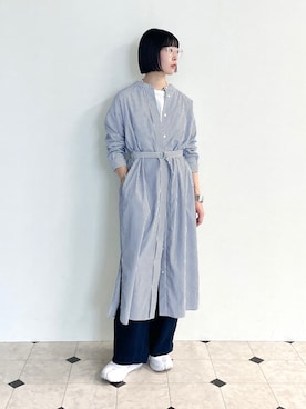 「Maison Margiela（メゾンマルジェラ）のアイテム（スニーカー、ホワイト系）」を使った、AYAさん（レディース・162cm）の夏コーディネート