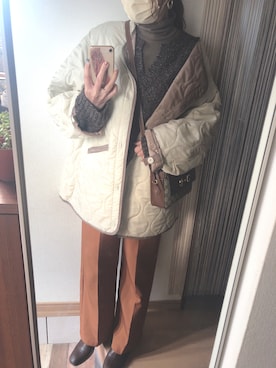 「リエディ」｜「アイテム（ノーカラージャケット）」を使った、Kiiさん（レディース・162cm）の冬コーディネート