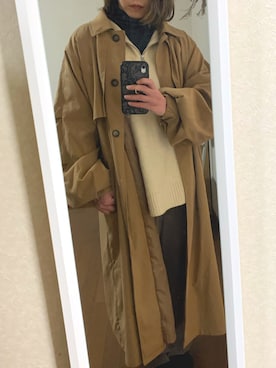 「アイテム（トレンチコート）」を使った、HHHiiiさん（レディース・160cm）の冬コーディネート