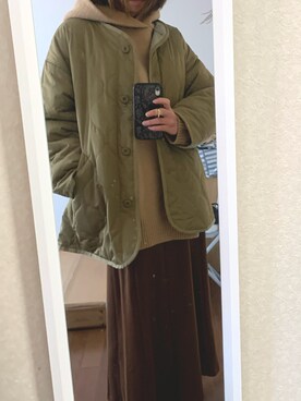 「antiqua」｜「アイテム（ノーカラージャケット）」を使った、HHHiiiさん（レディース・160cm）の冬コーディネート