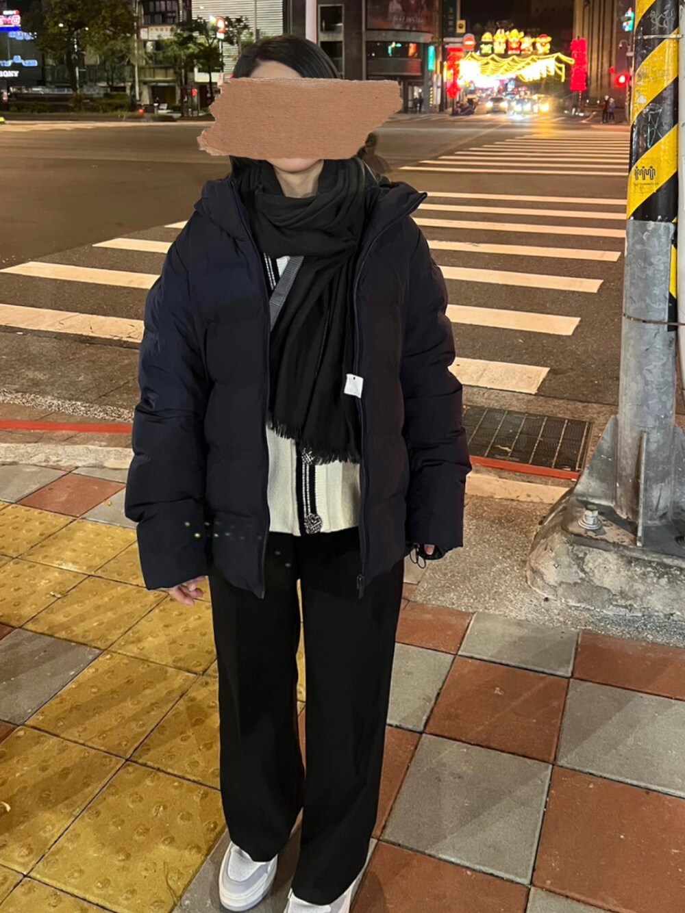 「冬天穿搭、NIKE、UNIQLO、lativ」｜「lativの2021-12 $299（マフラー、グレー系）」を使った、c.s.y.さん（レディース・154cm）の秋コーディネートの1枚目の写真